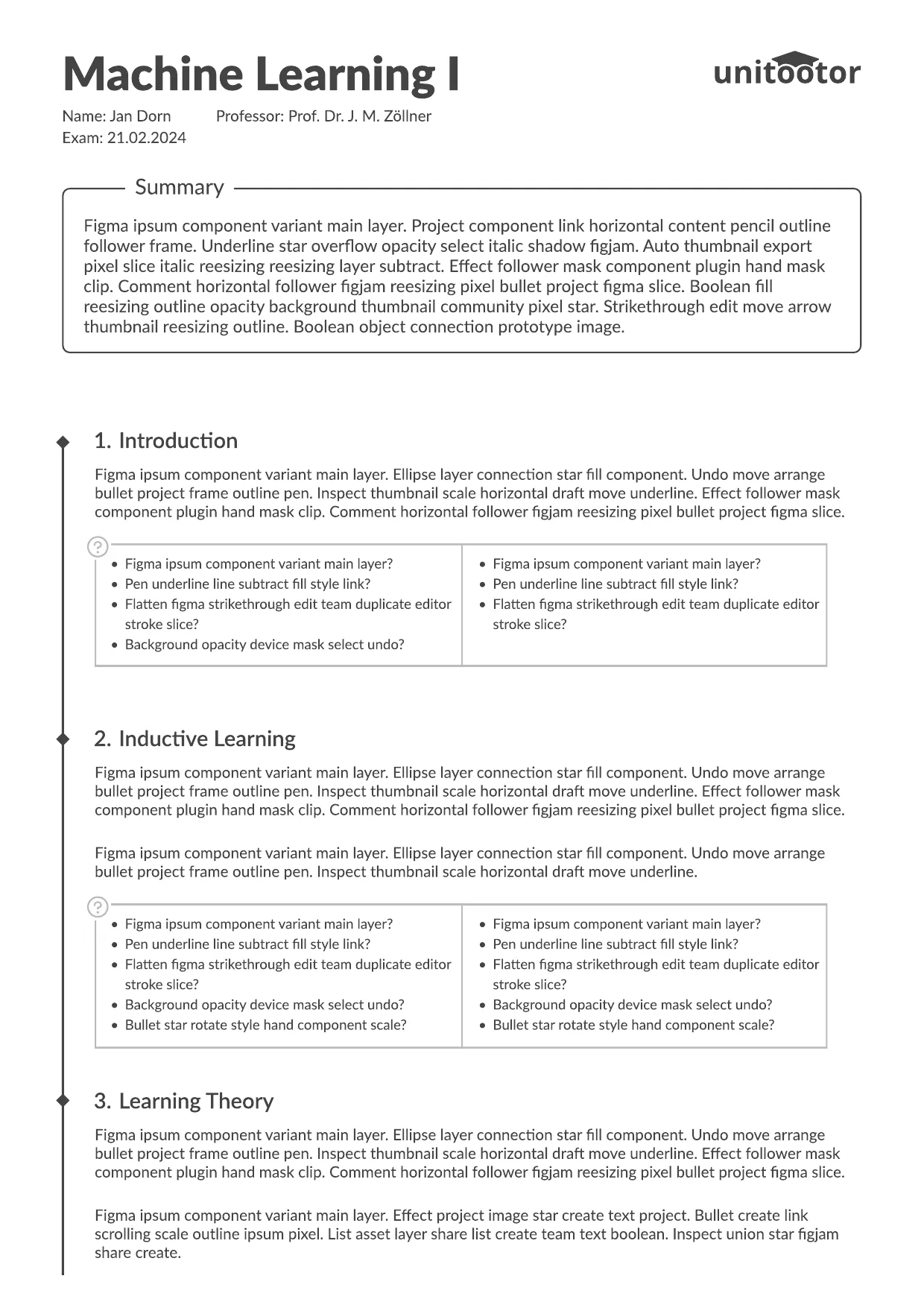 example learning path created for a course called Machine Learning 1